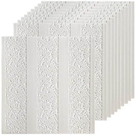 HAILM 3D-Wandpaneele Brick Effect, wasserdichte XPE-Schaumverkleidung, Selbstklebende Wandfliesen, für Wohnzimmer, Küche, Badezimmer, Balkon, Schlafzimmer, 10Er-Pack,Weiß
