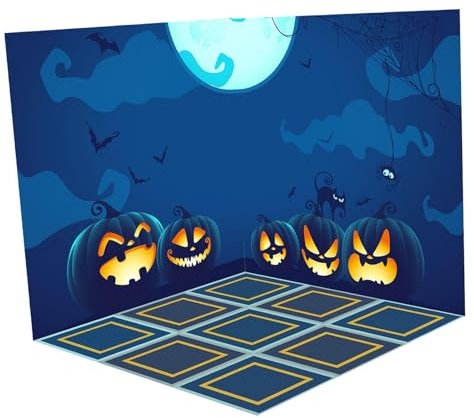 Perfeclan Hintergrundszene im Maßstab 1:6, Simulation von Parkhintergrund, Szenensammlung, Fototafel-Layout, Szenenanzeige für Puppenhauspuppen, Halloween