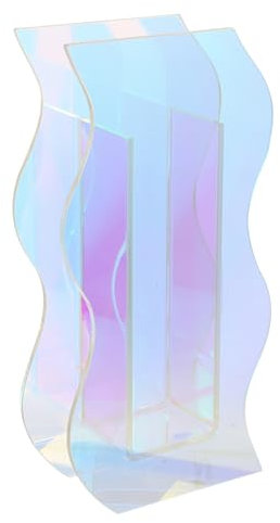 PRETYZOOM 2St Acrylic vase Acrylic vase Wellenvase Dried Blossom Blumenbehälter Knospenvase Blumenverzierungen Tischvase einfache Keramikvase Gesteckvase für getrocknete Blumen