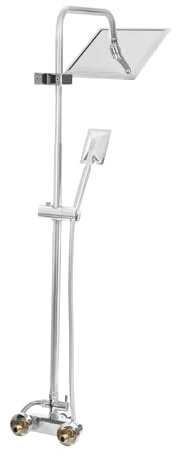 HUSPOO Duscharmatur Komplettset, Regendusche mit Armatur, Höhenverstellbar 72-115cm, Duschsystem mit Regendusche Duschkopf und Handbrause, Dusche Komplett für Badzimmer (Silber)