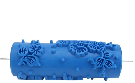 Tnfeeon Rodillo de Pintura con Patrón de Goma de 5 Pulgadas, Reutilizable, Versátil, Arte Decorativo, Textura, Suministros y Herramientas de Pintura para Gabinete de Puerta de Pared (096Y)
