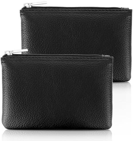 Münzbörsen 2 Stück Münzbörse Münzgeldbeutel Kleingeldbörse Münzbörsen Für Damen Münzgeldbörse Münzbörse Leder Portmonee Klein Portemonnaie Mit Metall Reißverschluss Für Damen Mädchen Teenager Schwarz