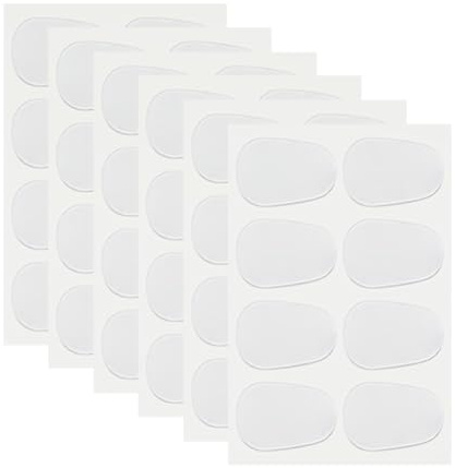 48 Stück 0,8 mm Saxophon-Mundstück-Kissen, Schutzpolster, für Altsaxophon, Klarinette, Tenor, Mundstück-Pads, selbstklebend, oval, Saxophon-Mundstück, Zahnschutz, transparent