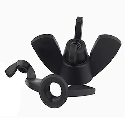 5/10/20/50 Stücke M4 M5 M6 M8 M10 M12 DIN315 Handfest Schwarz Und Weiß Nylon Mutter Flügelmutter Flügelmutter Barren Kunststoff Flügelmuttern(Black nylon wing nut,M3 50PCS)