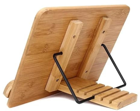 WANGAIDCE Kochbuchhalter 2 Stück Kochbuchhalter, Buchstützen, Lesetischhalter, Stabiler Buchständer, Lehrbücher, Leichter, tragbarer, Verstellbarer Buch-Kochbuchständer Für Rezepte, Küche