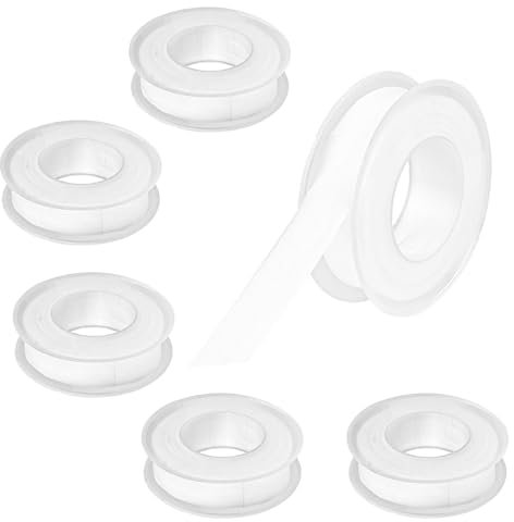 HSYTEK Lot de 6 rouleaux de ruban d'étanchéité fileté (15 mm x 15 mm) - En téflon - Pour piscine, cuisine, tuyaux, robinets, pommeaux de douche, industriel, blanc