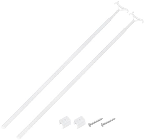 sourcing map 2Pcs 29-53 Draw Rod for Cordless Blinds, Telescopic Rod to Pull Window Shades Up and Down, Clothes Hanger Hook Pole, Aluminum Alloy Blinds Tilt Wand for Roller Shades, White