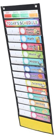 ROMISBABA Pocket Chart Für Unterricht Hängende Aufbewahrungslösung Mit Vorgefertigten Und Anpassbaren Karten Fördert Visuelles Lernen Für Mädchen Im Klassenzimmer Hause