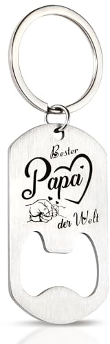 LILABIENE Schlüsselanhänger Papa Flaschenöffner Bieröffner Mit Gravur Bester Papa der Welt Geschenk zum Vatertag