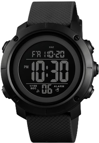 OLAZONE Big Boys Digital Watch Sports Teen Waterproof Military Back Light Watch for Teenagers Boys Ages 11-18 Black (All Black)