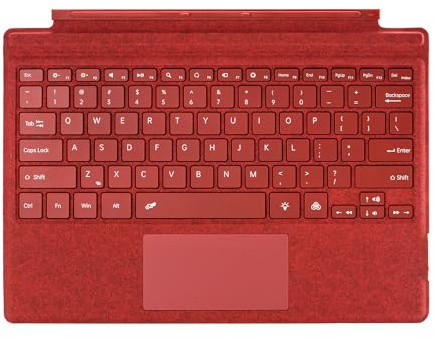 Teclado Magnético Portátil para Surface Pro3 Pro4 Pro5 Pro6 Pro7+, Teclado Bluetooth Inalámbrico Delgado con Touchpad, Conmutable Entre Tableta y Portátil (Rojo)
