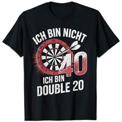40. Geburtstag Geschenk Mann Spruch Dart Fan Double 20 T-Shirt