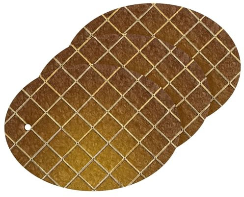 Gold Grid - Esponjas absorbentes para lavar platos decorativas antiarañazos para uso doméstico para limpiar sartenes de cocina, vajilla y utensilios de cocina antiadherentes (3 unidades)