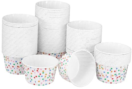 SHERCHPRY 300pezzi Pirottini Vuoti Per Cupcake e Muffin Motivo Colorati Resistenti All Usura e Sicuri Per Feste Gelaterie e Uso Quotidiano