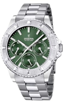 Festina Reloj Mujer Analógico de Acero Inoxidable 316l Plateado - Movimiento de Cuarzo Multifunción - Cristal Mineral Resistente - Resistente al Agua 5 ATM - Calendario - Special Prices F16690