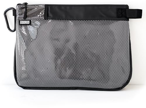 GOBAGS Production Zipper Pockets - Electronics and Camera Accessories Bag - Cable Organizer, Equipment Accessories Bag, Travel Camera Essentials, Black