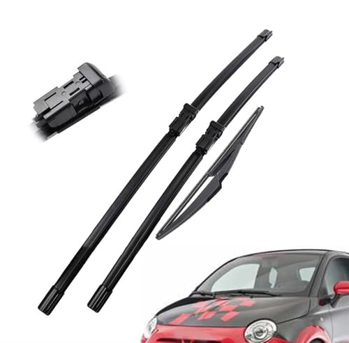 Front Rear Wiper Blades For FIAT 500 312 2007-2017 Windshield Windscreen Window Brushes 24''+14''+12''