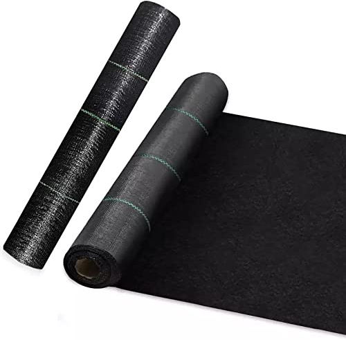 EYRMQWJPC Control de Malas Hierbas, Tela de jardinería Tejida Alta Densidad, Duradera, antimaleza, for Plantar en el jardín y Bloquear malezas, Color Negro(0.9x91m/3x300ft)