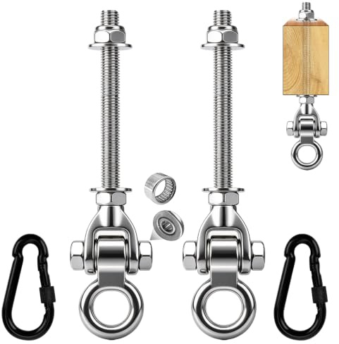 Dakzhou 2er Schaukelhaken, 297mm Hängematte Schaukel Befestigung, Bis 680kg | Edelstahl Schaukelaufhängung Schaukel Aufhängung Schaukelhaken Lager für Holzbalken für Yoga Boxsack Hängematte Spielplatz