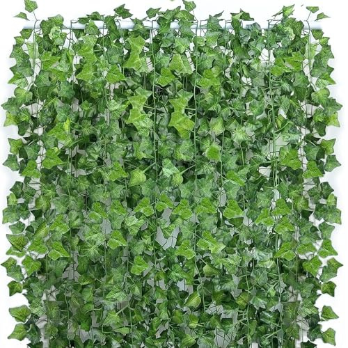 GreeneryVine 280 Feet 40 Pack Fake Greenery Hanging Garland, Artificial Ivy Leaf Plants, Vine Leaves, Flowers Foliage for Bedroom Garden Wall Decor
