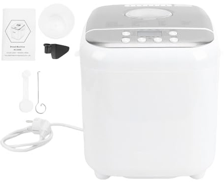 Buachois Impastatrice Pane, Macchina Pane Non Stick Display LCD Facile Pulire Rumore Basso, 3 Pagnotte 500g 750g 1000g, Perfetta per Casa Domestica