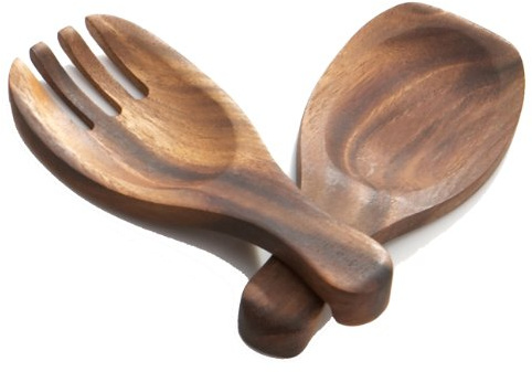 Woodard & Charles Salad Hands, 7 3/8 x 3 1/8, Brown