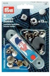 Prym 265820 NF-Hosenhaken u. Stege m. Schließplatte ST 13mm silberfarb.