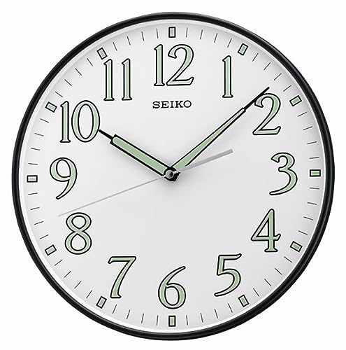 Seiko Wanduhr mit schwarzem Rahmen, 30,5 cm