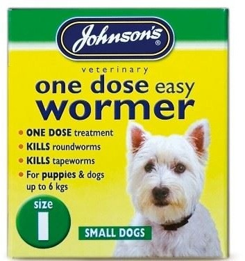 (6 Pack) Johnson's Vet - Easy Dose Wormer Size 1 Small Dog 3 Tabs