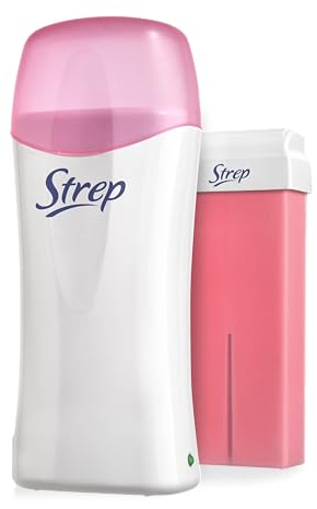 Strep - Scaldacera Elettrico, Kit Epilazione professionale e di Lunga Durata, inclusi una Ricarica di Cera e 15 Striscette