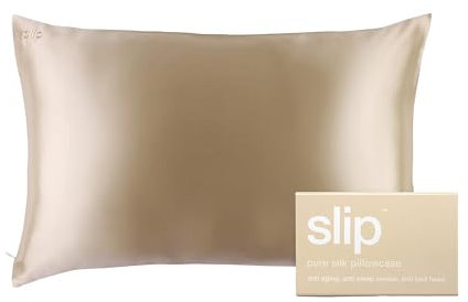 SLIP Queen Silk Pillow Cases - 100% Pure 22 Momme Mulberry Silk Pillowcase for Hair and Skin - Queen Size Standard Pillow Case - Anti-Aging, Anti-BedHead, Anti-Sleep Crease, Caramel (20 x 30)