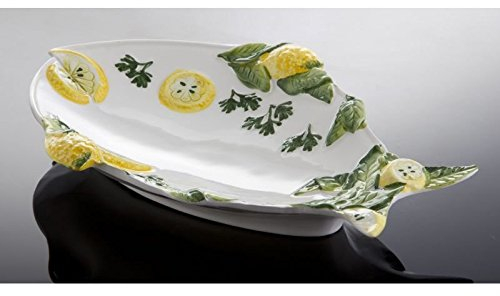italienische Keramik Fischteller in Fischform weiß 29x20