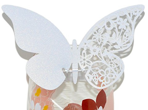 50 pezzi farfalla matrimonio segnaposto segnaposto segnaposto?(bianco)