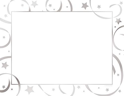 Tolle Papiere. Sternenfolien-Zertifikate, 21,6 x 27,9 cm, 15 Stück 15 Count silber