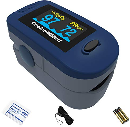 ChoiceMMed Haushalt Fingerspitze Pulsmessgerät Pulsoximeter Zur Messung der Sauerstoffsättigung SpO2 und Pulsfrequenz (Blau)