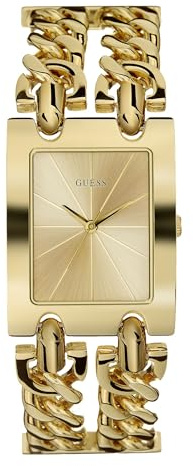 GUESS Gold-Tone Multi-Chain Bracelet Watch with Self-Adjustable Links. Color: Gold-Tone (Model: U1117L2)