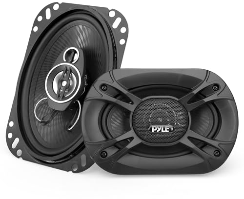 Pyle Lautsprecher Auto 10cm x 15cm (4 x 6) – 3-Wege Lautsprecher Boxen 4 Ohm Impedanz 300W, ¾ Piezo-Hochtöner, 4,6cm (1,81) Einbautiefe, Autolautsprecher – Einbaulautsprecher Box Set für Auto