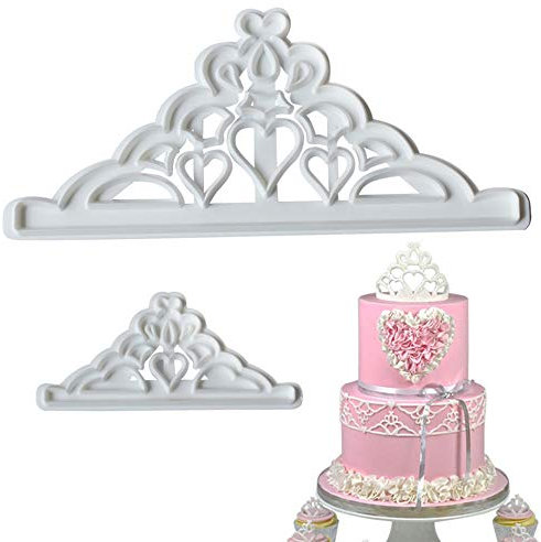 NX Garden 2 moldes de plástico con forma de corona para fondant, moldes para fondant, magdalenas, decoración de fiestas, cocina, utensilios para hornear, decoración de tartas