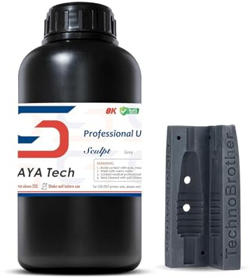 Siraya Tech Sculpt Hitzebeständiges 3D Drucker Resin (Dunkelgrau, 1kg) | Bis 180 °C hitzebeständig, hochpräzise, für DLP/LCD geeignet, ideal für Technik, Schmuck und Industrie