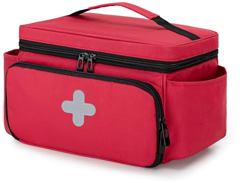 CURMIO Mini-Erste-Hilfe-Set, Tasche für Krankenschwestern, Ärzte, Physiotherapeuten, Erste-Hilfe-Tasche, Krankenschwestertasche, Notfalltasche, Rot (Einzelbeutel, Patent angemeldet)