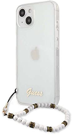 Guess GUHCP13MKPSWH Hülle für iPhone 13 6,1 Transparent White Pearl