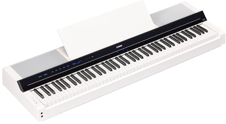 Yamaha PS500 88-key Smart Digital Piano w/Stream Lights Technology, PA500C Power Adapter and FC4A Sustain Pedal, White