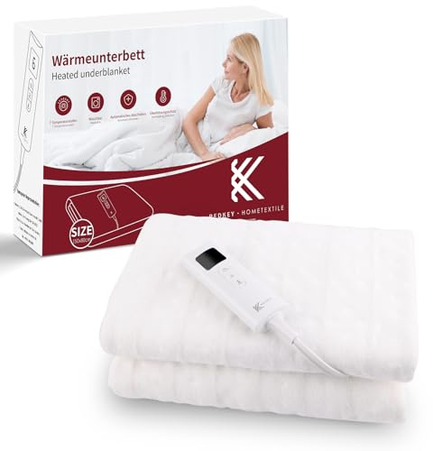 REDKEY Scaldaletto Elettrica Singolo,150x80 cm Sottocoperta,7 Temperature,Coperta Termica con Spegnimento Automatico,Termoforo,Lavabile