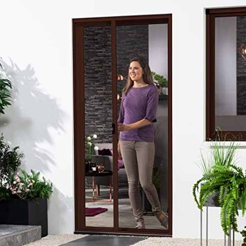 Smart- Mosquitera para puerta, 125 x 220 cm y 160 x 220 cm, color blanco, marrón y antracita (125 x 220 cm, marrón)
