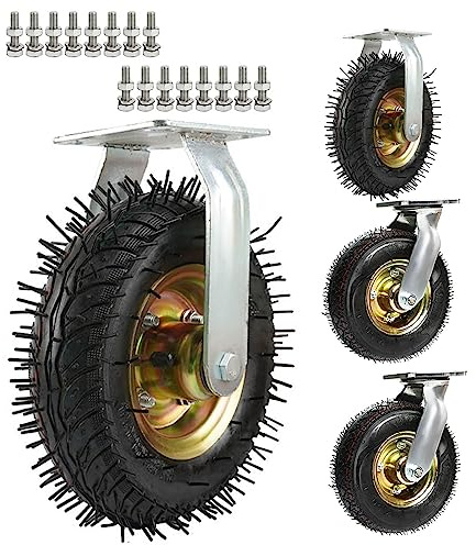 WORDFUN Möbelrollen, Leise Schwerlastrollen, Luftreifen, Gummirollen, Transportrollen, Tragfähigkeit: 200KG, Bockrolle, Rollen Für Möbeltransport, Industrietransport Und Logistik (4 Stück)