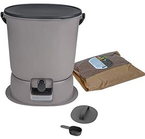 Compostador Jardín Cubo de abono Bokashi for interiores, sistema de abono, cubos de abono de cocina con grifo y tapa de sellado hermético, una forma práctica de recoger todos sus residuos orgánicos, c