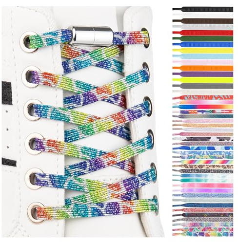 SULPO cordones elásticos - Cordones planos sin atar - Cordones coloridos de cierre rápido - cordones zapatillas deporte - cordones elasticos niños - atacadores elasticos
