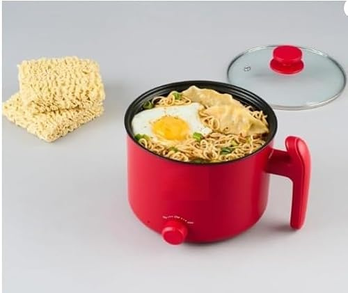 New Amazing Heat & Eat Noodle Maker, Ramen, Soup, Eggs, Pasta, Perfect for A Quick Meal (Comes in Either Red or Grey)