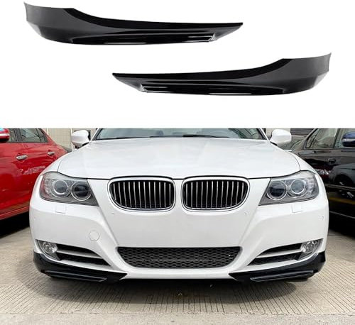 YJTYC Auto Frontspoiler Lippe für BMW 3er E90 E91 320i 330i 2009 2010 2011 2012, Antikollisions FrontstoßStange Protector Splitter Diffusor Stoßfängerlippe Spoilerlippe,normal-Glossy Black