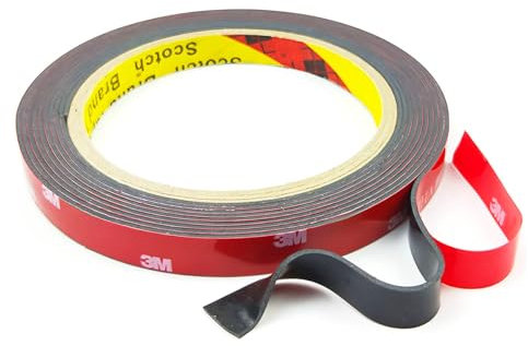 Doppelseitiges Klebeband Extra Stark (12,5mm * 4,5m, dicke 1.1mm), Hergestellt aus 3m VHB 5952, Hitzebeständig und wasserdicht für Auto, Zuhause und Büro